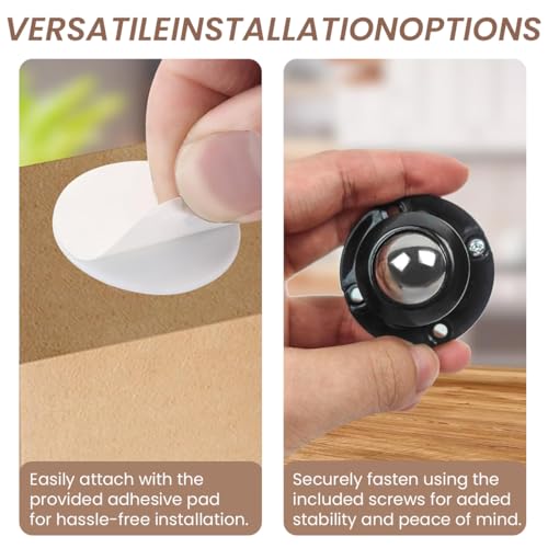 HASTHIP® 8PCS Caster Wheel 360 Swivel Self Adhesive for Small Appliance DIY Modification Heavy Duty Wheels 200Kg Loading Capacity HASTHIP® 8PCS Caster Wheel 360 Swivel Self Adhesive for Small Appliance DIY Modification Heavy Duty Wheels 200Kg Loading Capacity